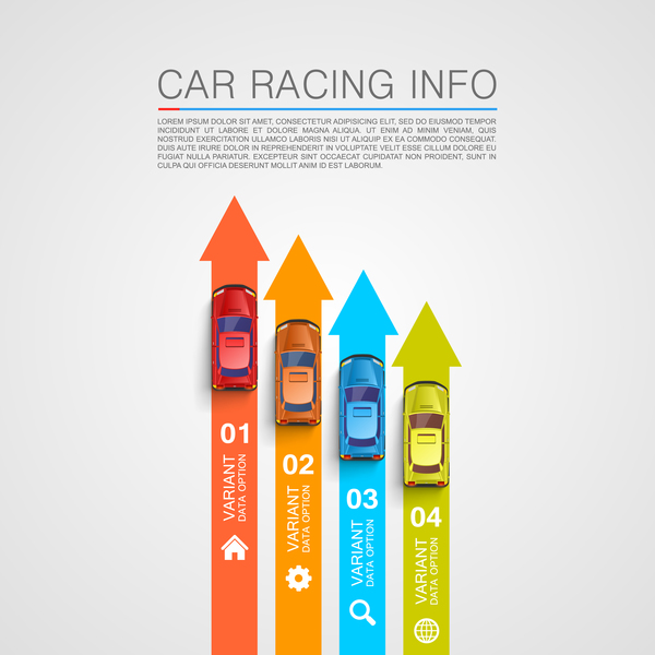 Car racing infographic vector set 07