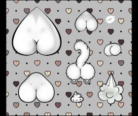 Cartoon butt photoshop brushes