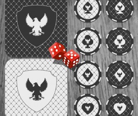 Casino chips and dice vector illustration design 01