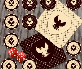 Casino chips and dice vector illustration design 02