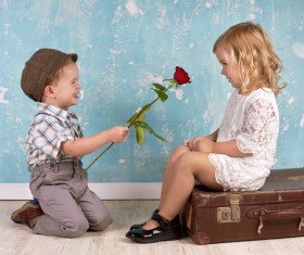Children with roses HD picture