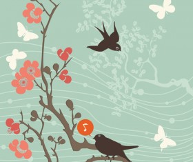 Chinese Plum Blossom Swallow ink painting HD picture