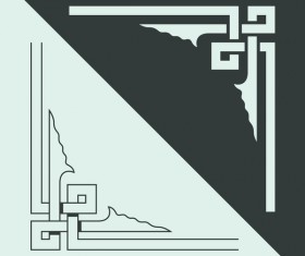 Chinese traditional style angle decor vector material 01