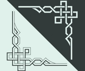 Chinese traditional style angle decor vector material 02