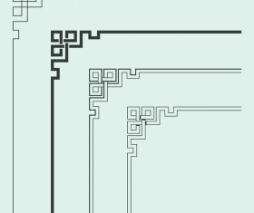 Chinese traditional style angle decor vector material 03