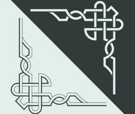 Chinese traditional style angle decor vector material 04