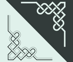 Chinese traditional style angle decor vector material 05