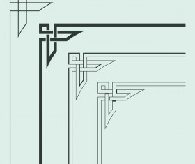 Chinese traditional style angle decor vector material 06