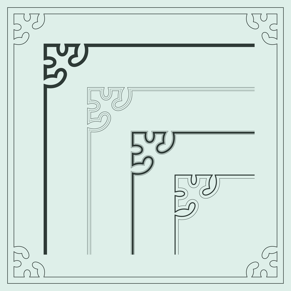 Chinese traditional style angle decor vector material 10