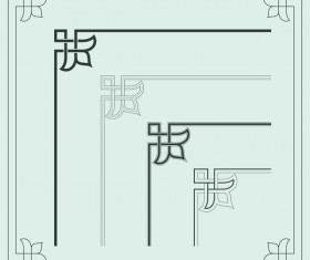 Chinese traditional style angle decor vector material 12