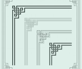 Chinese traditional style angle decor vector material 15
