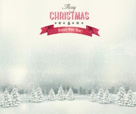 Chistmas holiday background with winter landscape vector