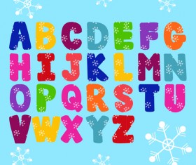 Christmas alphabet with snowflake vector