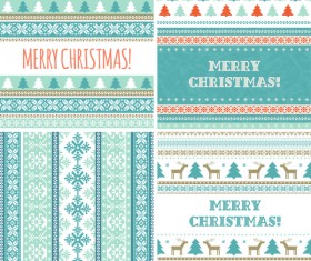 Christmas and New Year card with seamless borders vector 07