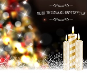 Christmas background with candle and snow vector