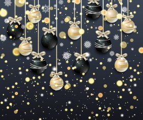 Christmas ball decor with dark background vector