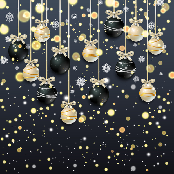 Christmas ball decor with dark background vector