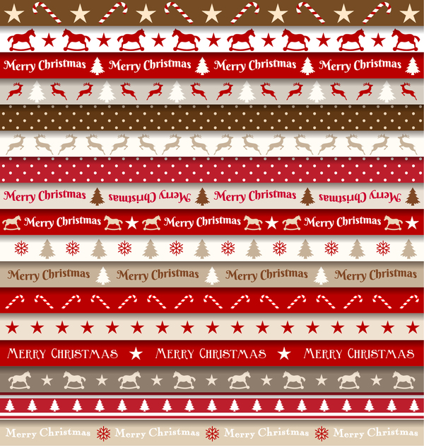 Christmas borders seamless vectors material 01