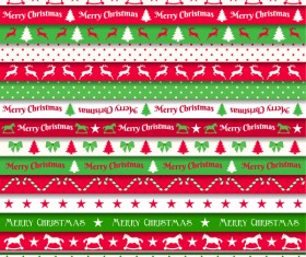 Christmas flower borders seamless vector 02 free download