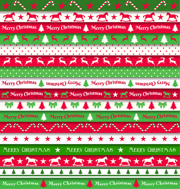Christmas borders seamless vectors material 02