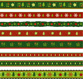 Christmas borders seamless vectors material 04