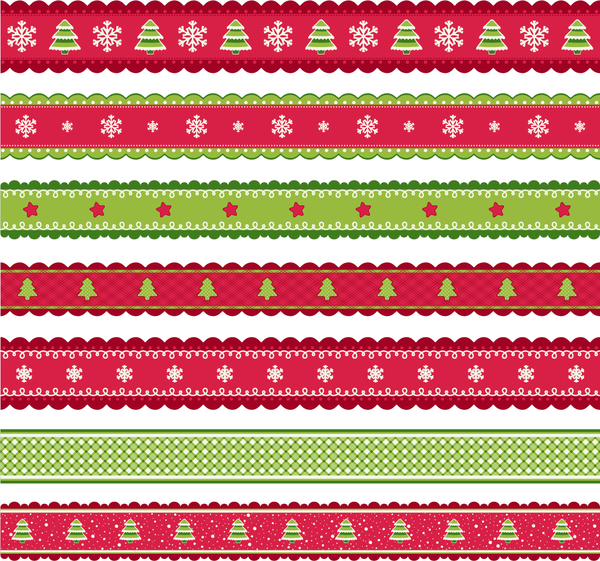 Christmas borders seamless vectors material 05