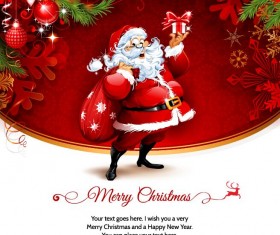 Christmas card creative design and santa vector