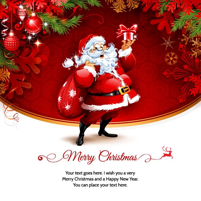 Christmas card creative design and santa vector