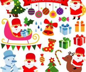 Christmas decor sample elements vector set 01