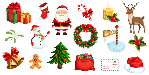 christmas decorations vector