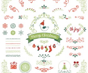 Christmas elements decor vector collection
