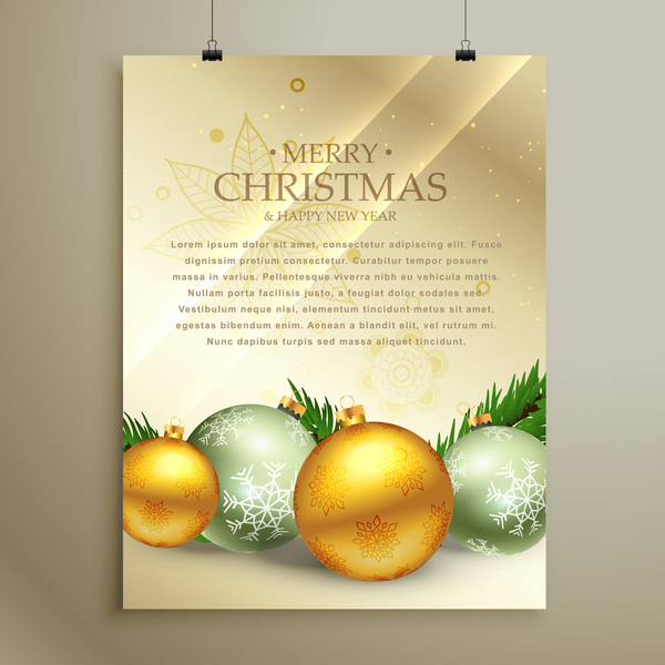 Christmas flyer and cover brochure design vector 07