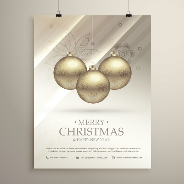 Christmas flyer and cover brochure design vector 08