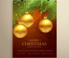 Christmas flyer and cover brochure design vector 11