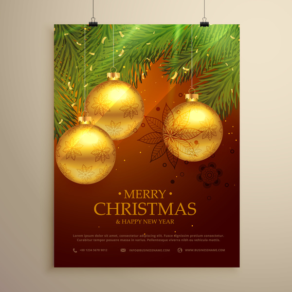 Christmas flyer and cover brochure design vector 11