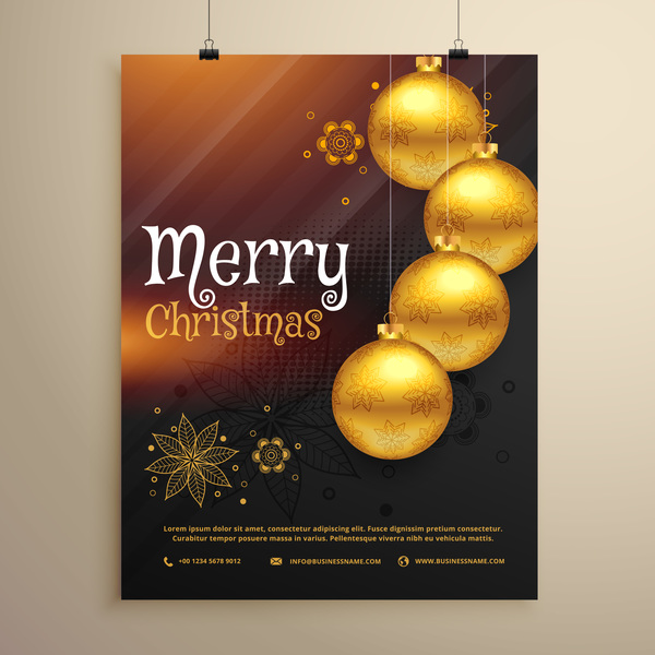 Christmas flyer and cover brochure design vector 13