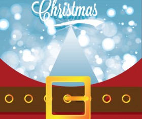 Christmas greeting card with belt buckle vector 10