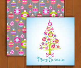 Christmas greeting cards and envelopes with wooden background vector 11