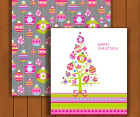 Christmas greeting cards and envelopes with wooden background vector 12
