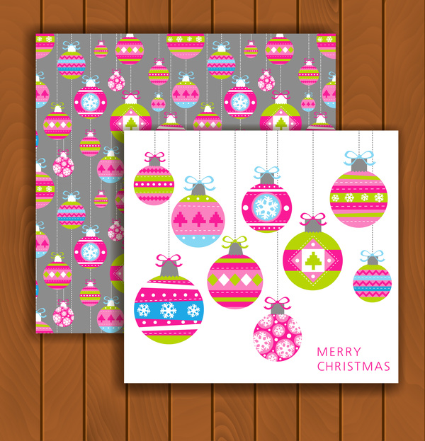 Christmas greeting cards and envelopes with wooden background vector 13