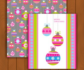 Christmas greeting cards and envelopes with wooden background vector 14