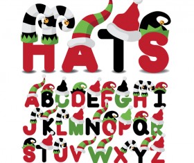 Christmas hats with font vector