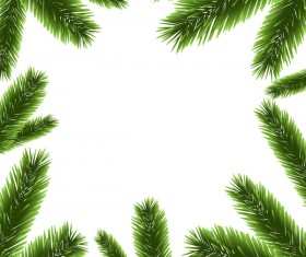 Christmas pine branches frame decor vector 01