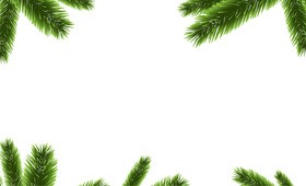Christmas pine branches frame decor vector 02