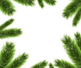 Christmas pine branches frame decor vector 05