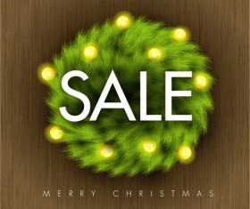Christmas sale design with wooden background vector