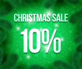 Christmas sale template with pine frame vector 10