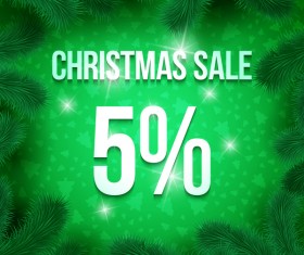 Christmas sale template with pine frame vector 02