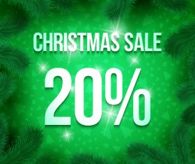 Christmas sale template with pine frame vector 04