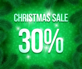 Christmas sale template with pine frame vector 05